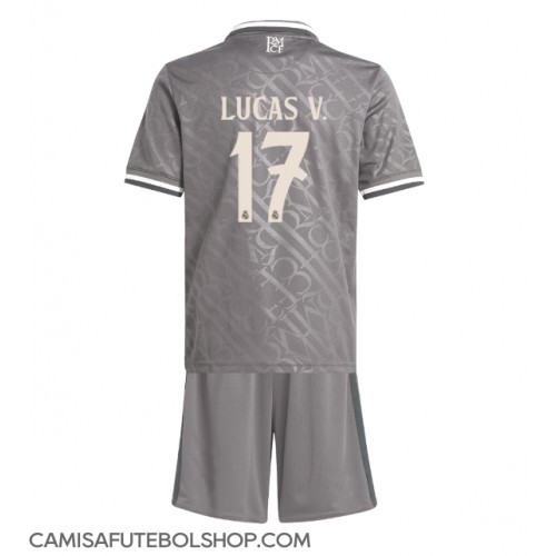 Camisa de time de futebol Real Madrid Lucas Vazquez #17 Replicas 3º Equipamento Infantil 2024-25 Manga Curta (+ Calças curtas)